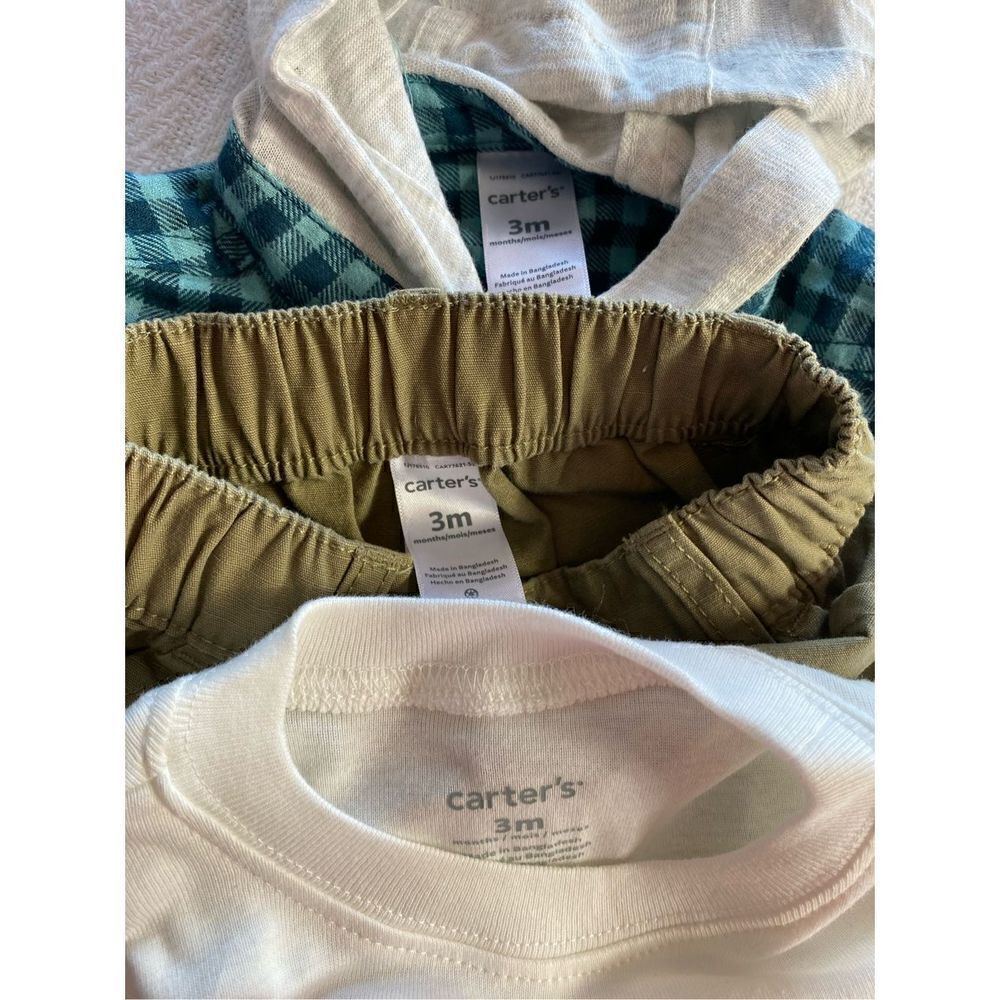 CARTER’S 3M BABY BOY Sneaky Cute 3-PC TOPS & BOTTOM PANTS SET - Picture 6 of 9